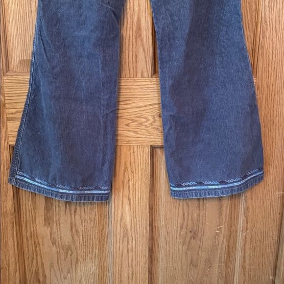 AMERICAN EAGLE Vintage 90s Y2K Corduroy Carpenter Pants Embroidered Hem Bootcut - Picture 6 of 14